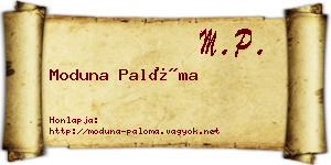 Moduna Palóma névjegykártya